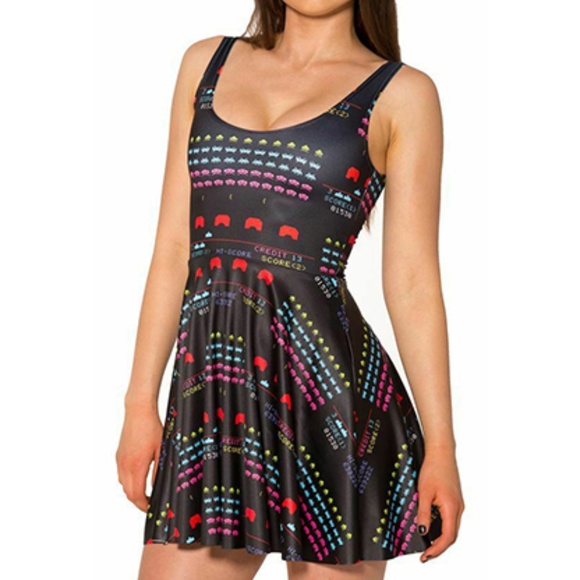 BLACK MILK SPACE INVADER REVERSIBLE SKATER DRESS - Picture 2 of 6